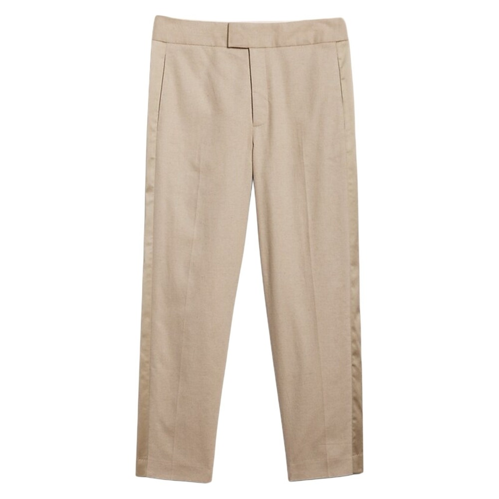 Banana Republic Linen blend Tuxedo Tapered Pant Tan‎ Sz 8